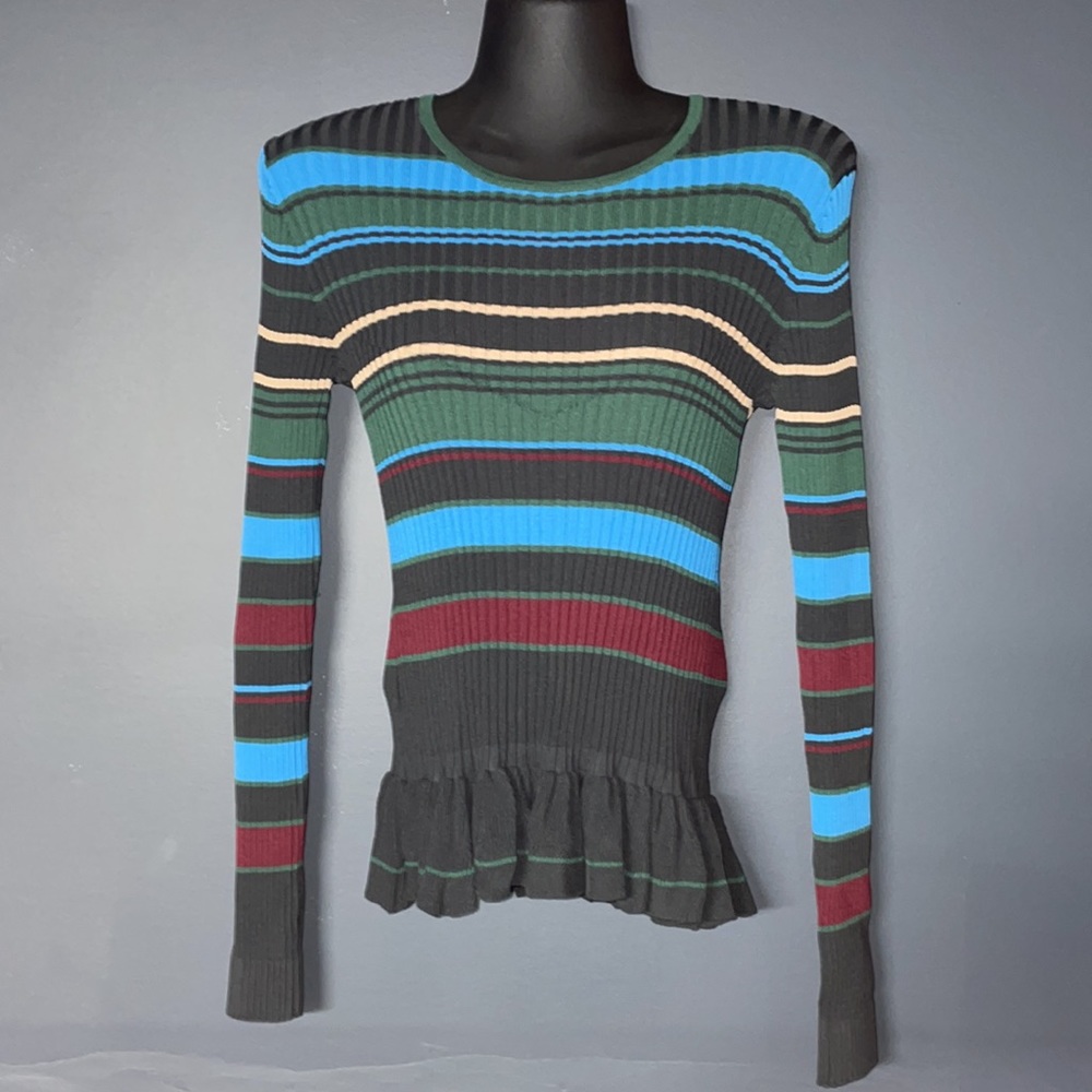 Striped Ribbed Knit Top - Picture 2 of 8